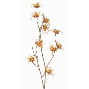 Künstlicher Zaubernuss Zweig XYLA, Blüten, orange-gelb, 70cm, Ø6cm