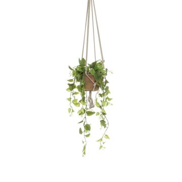 Kunstpflanze Philodendron Scandens Blumenampel RUESCA, Terracotta Topf, 90cm