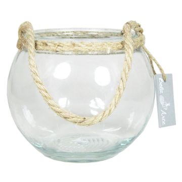 Glas Kugelvase DAVY mit Henkel, klar, 12cm, Ø15cm Glas Kugelvase DAVY mit Henkel, klar, 12cm, Ø15cm