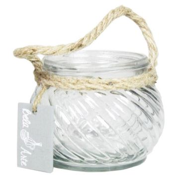 Tischlicht FIDELMA aus Glas, Rillen, klar, 9cm, Ø11,5cm Tischlicht FIDELMA aus Glas, Rillen, klar, 9cm, Ø11,5cm