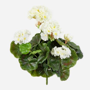 Plastik Geranie CAPH auf Steckstab, weiß, 30cm