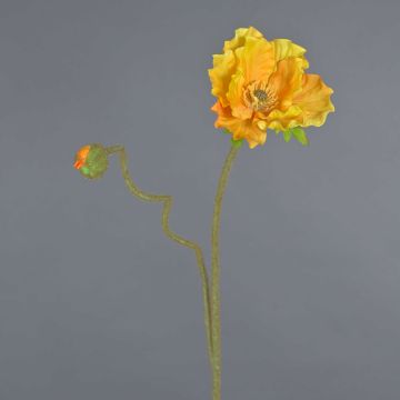 Kunstblume Mohnblume HASNA, gelb-orange, 75cm, Ø11cm
