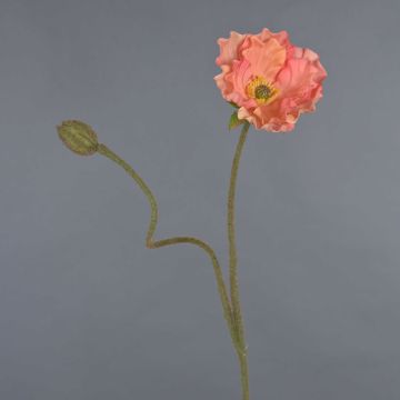 Kunstblume Mohnblume HASNA, pfirsich, 75cm, Ø11cm