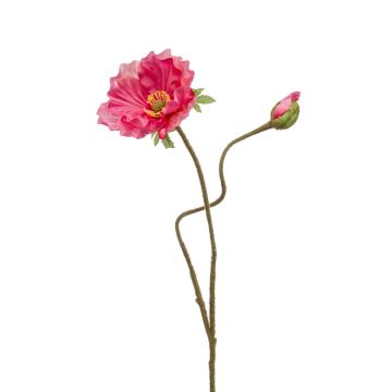 Kunstblume Mohnblume HASNA, pink, 75cm, Ø11cm
