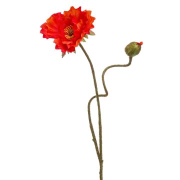 Kunstblume Mohnblume HASNA, rot-orange, 75cm, Ø11cm