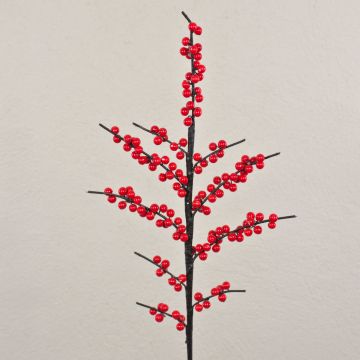 Ilex Zweig künstlich KUNJUAM mit Beeren, rot, 80cm