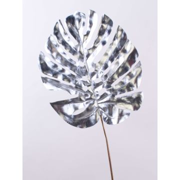 Philodendron Monstera Deliciosa Kunstpflanze Blatt AMETS, silber, 90cm