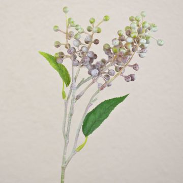 Künstlicher Zweig Holunderbeere TEITH mit Früchten, braun-grün, 40cm