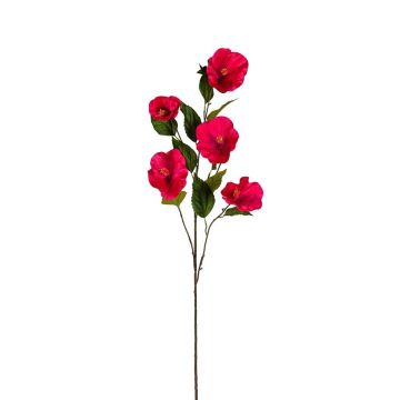 Deko Zweig Hibiskus ELVANIA mit Blüten, dunkelrosa, 115cm