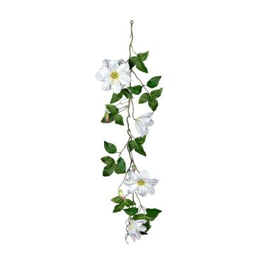 Kunst Girlande Clematis SYLAVRA, weiß, 90cm