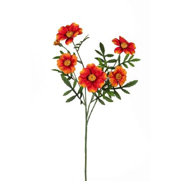 Kunst Zweig Tagetes patula GILVERA, orange-gelb, 70cm Kunst Zweig Tagetes patula GILVERA, orange-gelb, 70cm