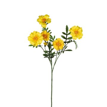 Kunst Zweig Tagetes patula GILVERA, gelb, 70cm Kunst Zweig Tagetes patula GILVERA, gelb, 70cm