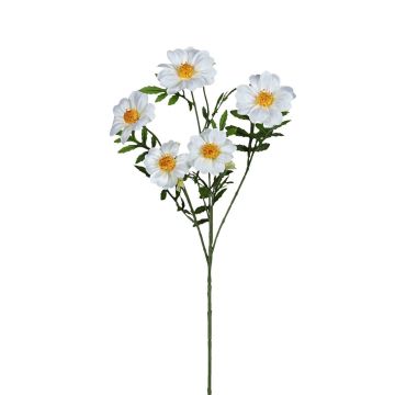 Kunst Zweig Tagetes patula GILVERA, weiß, 70cm Kunst Zweig Tagetes patula GILVERA, weiß, 70cm