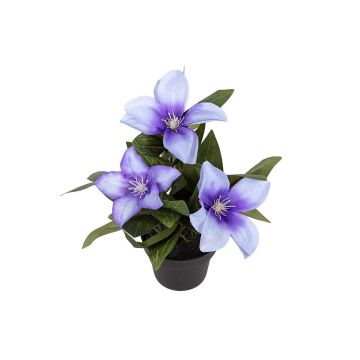 Künstliche Blume Clematis ELENAYA im Dekotopf, violett, 20cm