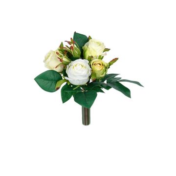 Kunstblumenstrauß Rosenbund NAVESSIA, weiß, 30cm Kunstblumenstrauß Rosenbund NAVESSIA, weiß, 30cm