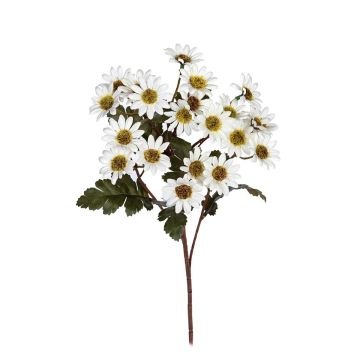 Kunst Zweig Chrysanthemen klein SELVERIA, weiß, 60cm