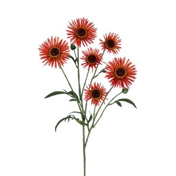 Kunstzweig Bergaster NAVERIA mit Blüten, orange, 75cm