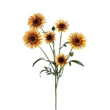 Kunstzweig Bergaster NAVERIA mit Blüten, senfgelb, 75cm