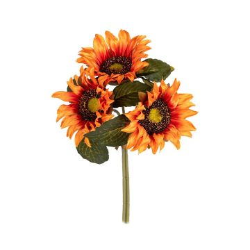 Kunstblumenstrauß Sonnenblumen Bund AZELUNA, orange, 28cm