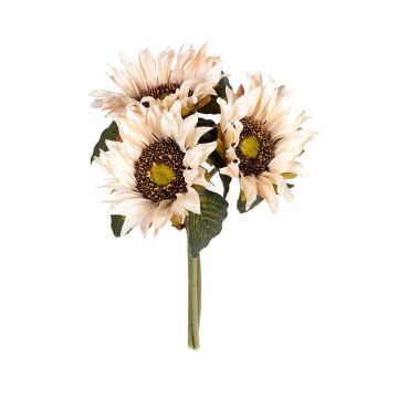 Kunstblumenstrauß Sonnenblumen Bund AZELUNA, beige, 28cm