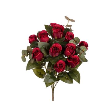 Künstliches Gesteck Rose Eukalyptus SHAIBELLE, Steckstab, dunkelrot, 50cm Künstliches Gesteck Rose Eukalyptus SHAIBELLE, Steckstab, dunkelrot, 50cm