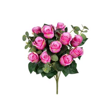 Künstliches Gesteck Rose Eukalyptus SHAIBELLE, Steckstab, dunkelrosa, 50cm Künstliches Gesteck Rose Eukalyptus SHAIBELLE, Steckstab, dunkelrosa, 50cm