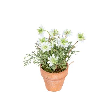 Kunstblume Strandaster NALVINA im Dekotopf, weiß, 16cm