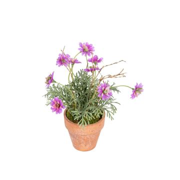Kunstblume Strandaster NALVINA im Dekotopf, magenta, 16cm