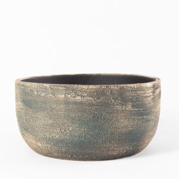 Blumenschale aus Keramik AETIOS, Farbverlauf, blau-gold, 13cm, Ø28cm Blumenschale aus Keramik AETIOS, Farbverlauf, blau-gold, 13cm, Ø28cm