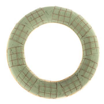 ®mosy Ökodur Steckschwamm Ring CRAILO mit Drahtgitter, Naturholz-Unterlage, grün, 5cm, Ø40cm