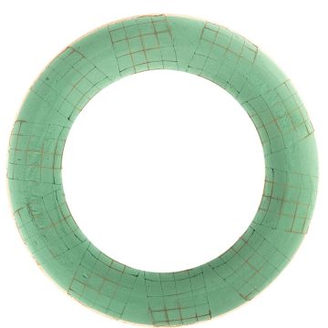 ®mosy Ökodur Steckschwamm Ring CRAILO mit Drahtgitter, Naturholz-Unterlage, grün, 6cm, Ø55cm