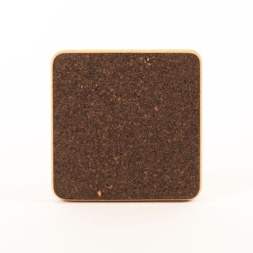 Quadratischer Press Untersetzer aus Kork MANARA, dunkel-natur, 20x20x2cm