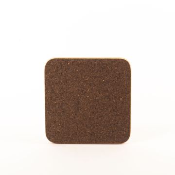 Quadratischer Press Untersetzer aus Kork MANARA, dunkel-natur, 14,5x14,5x2cm