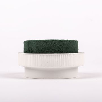 ®mosy Runde Nasssteckmasse Schale ONORATA für Blumengestecke, grün-weiß, 5,5cm, Ø10cm