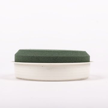 ®mosy Runde Nasssteckmasse Schale OKIDA für Blumengestecke, grün-weiß, 4,5cm, Ø13cm