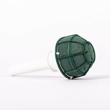®mosy Nasssteckmasse Brautstraußhalter MALUHA mit Kunststoffgriff, Gitter, grün, 18cm, Ø7,5cm