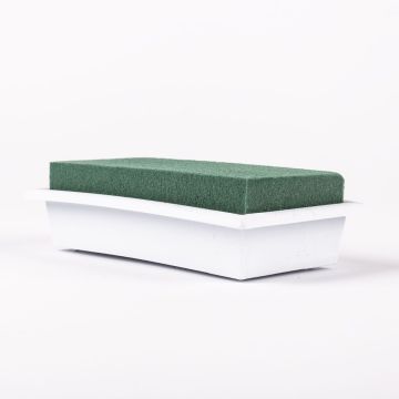 ®mosy Rechteckige Nasssteckmasse Schale MOMOKO für Blumengestecke, grün-weiß, 17x9x4,5cm