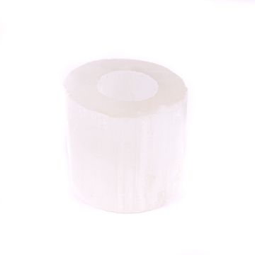 Runder Teelichthalter MIMIRET aus Selenit, weiß-transparent, 8cm, Ø8cm Runder Teelichthalter MIMIRET aus Selenit, weiß-transparent, 8cm, Ø8cm