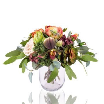 Künstlicher Sukkulenten Strauß NABINTY, lachs-grün, 35cm, Ø35cm