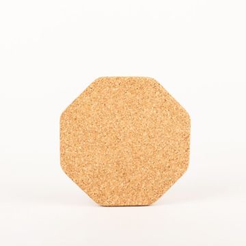 Achteckiger Press Untersetzer aus Kork MANARA, natur, 1,5cm, Ø18cm