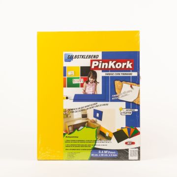 Pinnwand aus Kork BASMA, selbstklebend, 2 Platten, gelb, 50x40x0,4cm