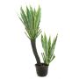 Plastik Agave americana GRIZELDA, Kunststamm, Dekotopf, grün-gelb, 160cm