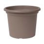Runder Blumentopf VENERA aus recyceltem Kunststoff, mit Löchern, taupe, 23cm, Ø30cm