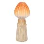 Pilzvase aus Keramik RADOMILA, Rillen, orange-beige, 18cm, Ø7,4cm