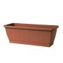 Pflanzkasten Balkon OPHIRA aus recyceltem Kunststoff, Wasserspeicher, Untersetzer, terracotta, 49,5x19,5x17,5cm