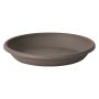 Runder Blumentopf Untersetzer VENERA aus recyceltem Kunststoff, mit Löchern, taupe, 3cm, Ø20cm