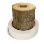 Outdoor Kerze MATTHILDA im Baumstamm, mit Einsatzkerze, Betonuntersetzer, 12cm, Ø12cm, 2h