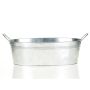 Ovale Pflanz Schale GERVASIA mit Henkel, Zink, silber, 29x16x12cm