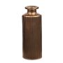Glas Flasche Vase EMANUELA, Rillenmuster, gold-metallic, 13,2cm, Ø5,2cm
