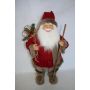 Deko Nikolaus Figur AMBROSIUS, Geschenkesack, Stock, rot-braun, 17x14x30cm